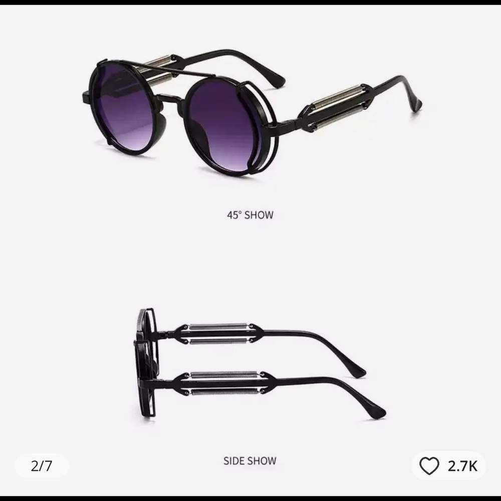Vintage unisex sunnies in round trendy shape - Picture 2 of 4